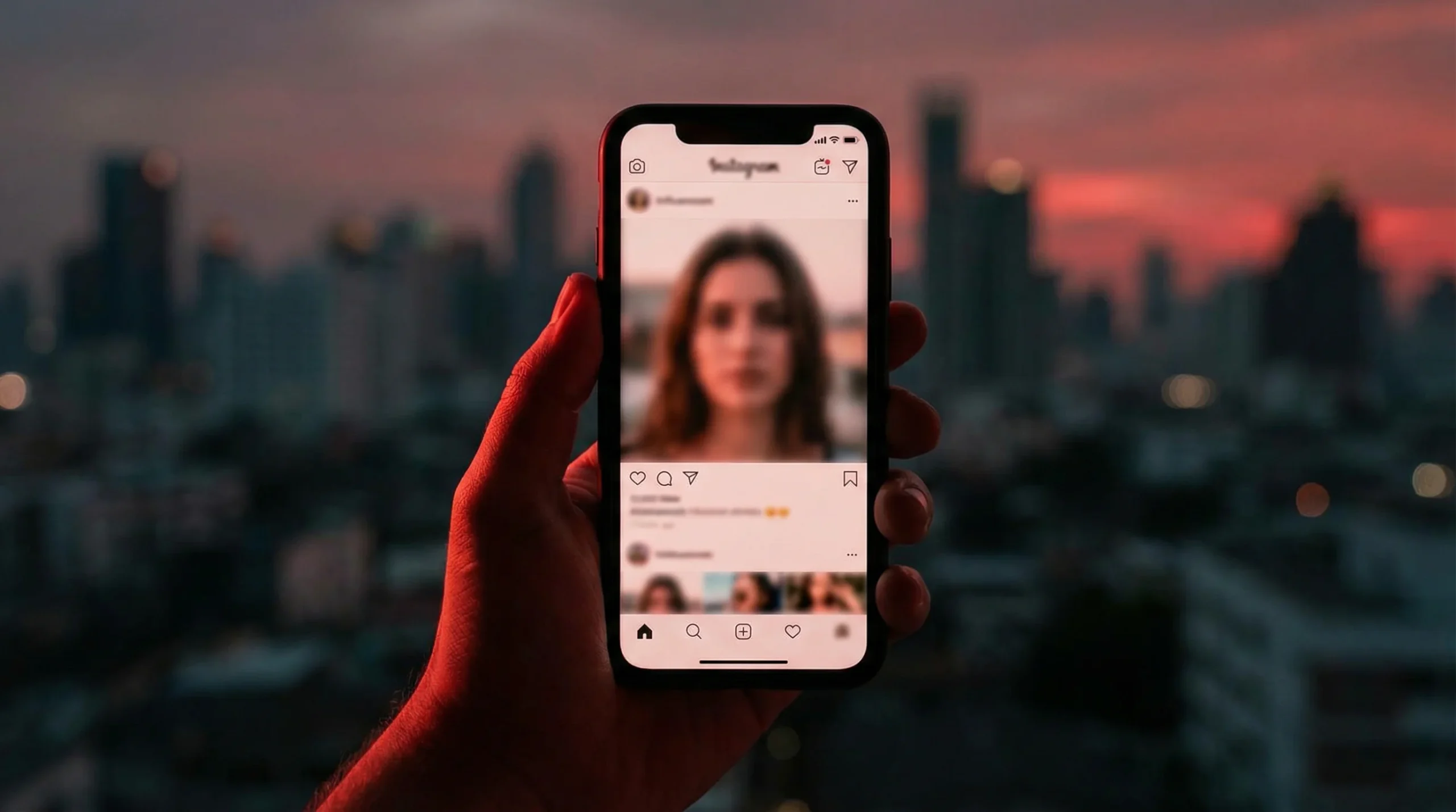 Ecrã de smartphone com publicação de influenciador sobre apostas