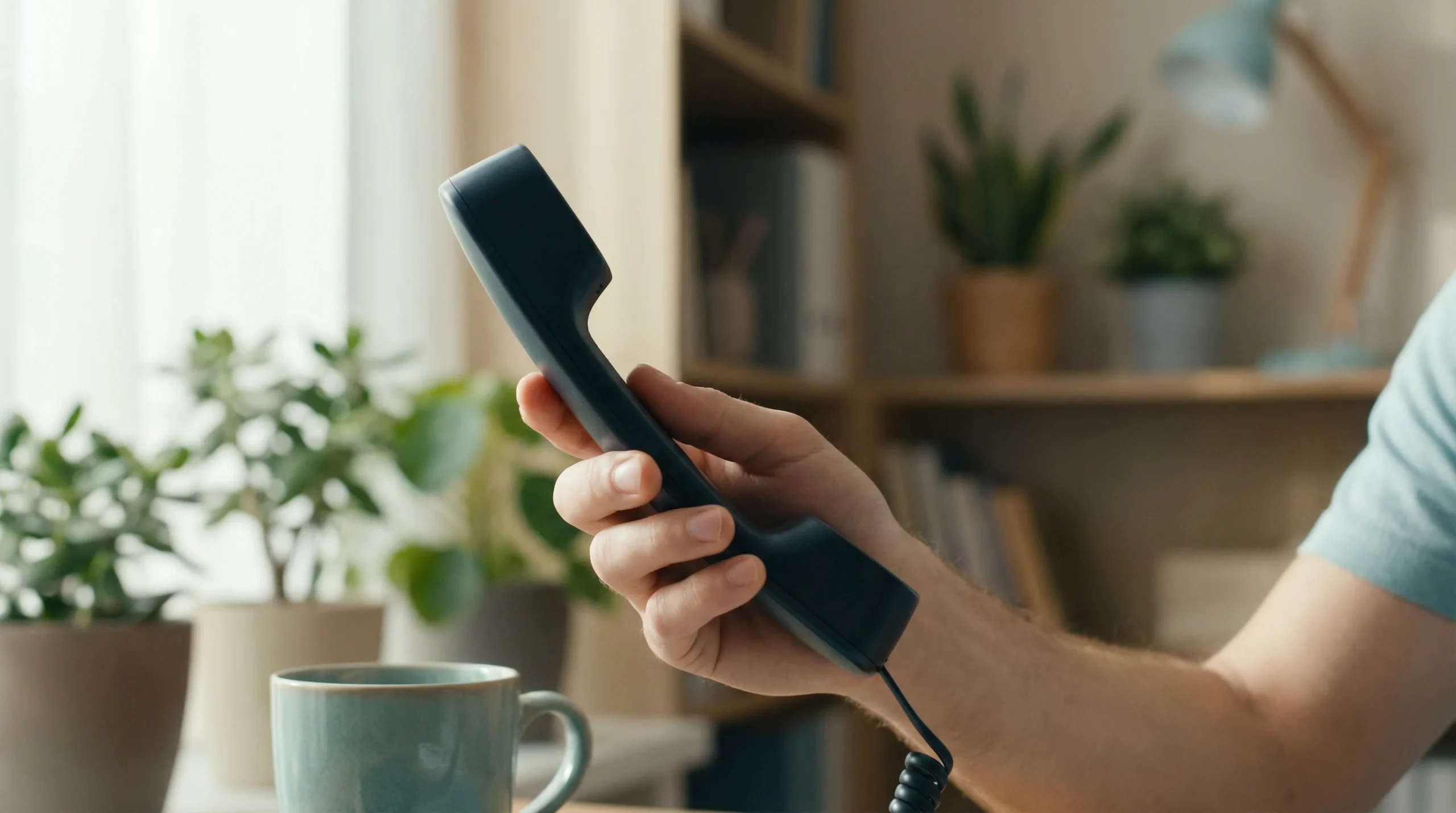 Pessoa a telefonar para linha de apoio ao jogador em Portugal